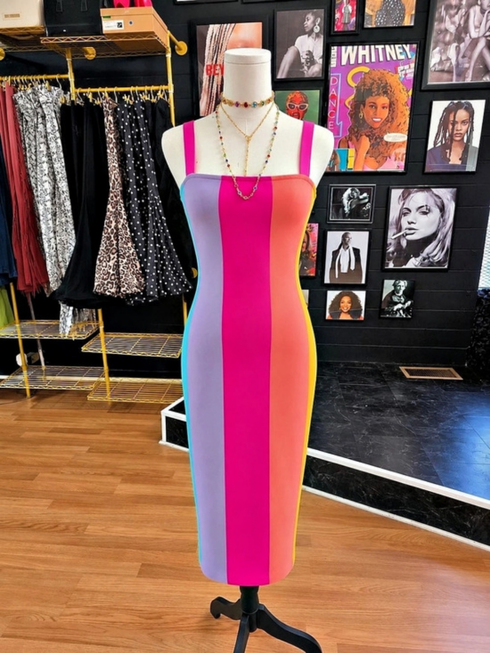Color Block Maxi Dress in Pink & Purple Like New